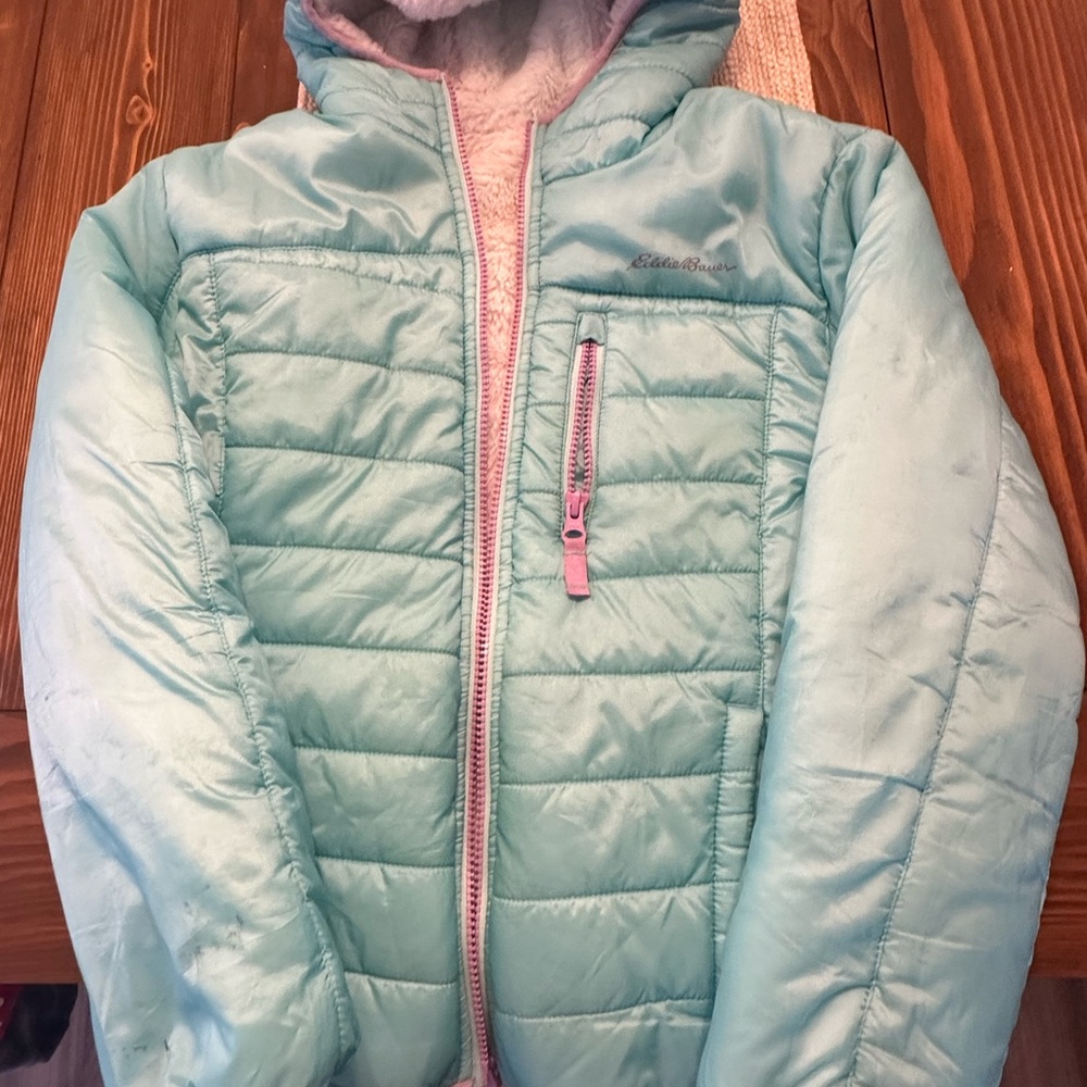 Eddie Bauer Light Blue Kids Puffer Jacket